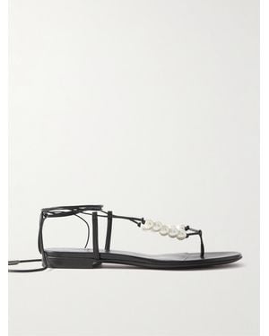 Magda Butrym Sandalen Aus Leder Mit Kunstperlen - Weiß