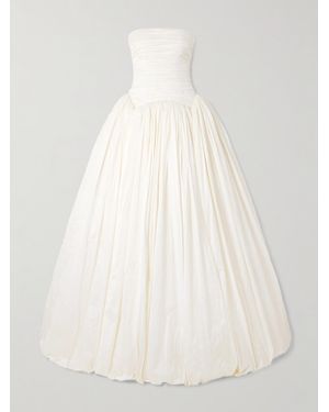 Danielle Frankel Drew Strapless Taffeta Gown - Natural