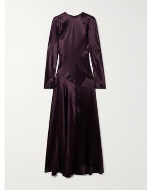 Abadia Yara Maxikleid Aus Gehämmertem Satin - Lila