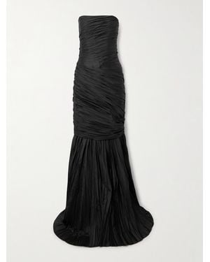Marmar Halim Ruched Taffeta Gown - Black