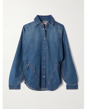 Alaïa Gathered Denim Shirt - Blue