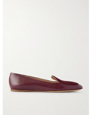 Gabriela Hearst Aveda Suede-Trimmed Leather Loafers - Red