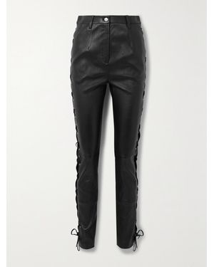 Magda Butrym Lace-Up Leather Skinny Trousers - Black
