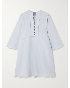 Thierry Colson Rachel Embroidered Cotton And Linen-Blend Mini Dress - Blanc