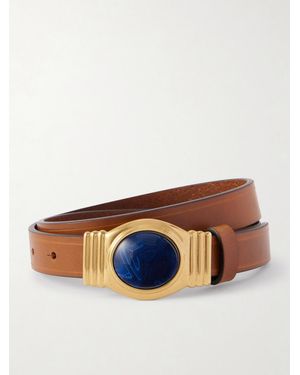 Etro Embellished Leather Belt - Blue
