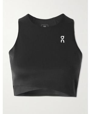 On Shoes Court Cropped Stretch Recycled Top - Black