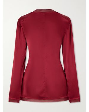 TOVE Beau Knotted Silk Blouse - Red