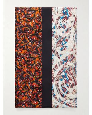 Dries Van Noten Floral-Printed Satin Scarf - Red