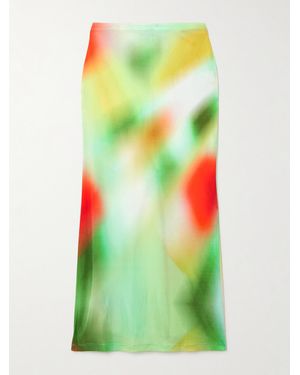 Siedres Lilt Tie-Dye Jersey Midi Skirt - Green