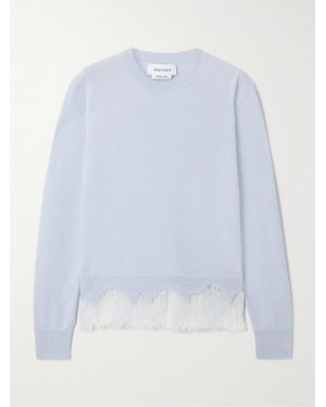 McQueen Lace-Trimmed Wool And Cashmere-Blend Jumper - White