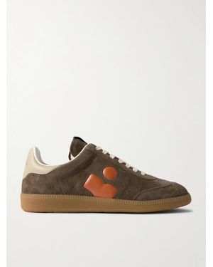 Isabel Marant Bryce Leather-Trimmed Suede Trainers - Brown