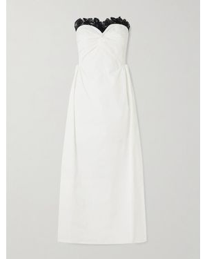 Kika Vargas Rose Maxikleid Aus Faille Mit Guipure-Spitzenbesatz - Weiß