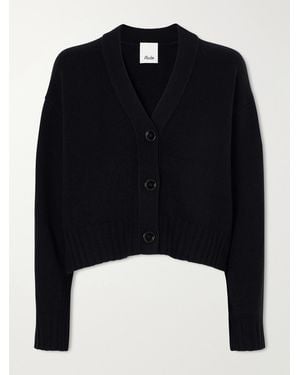 Allude Cropped Wool And Cashmere-Blend Cardigan - Blue