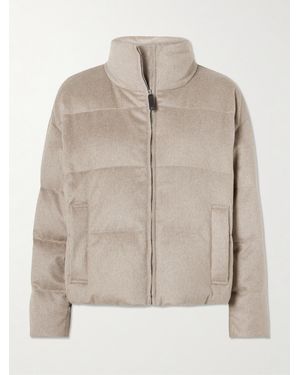 Max Mara Quilted Brushed-Cashmere Down Jacket - Natural