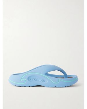Rabanne 3D Logo-Embossed Thong Sandals - Blue