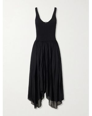 Maria McManus Wave Ribbed-Corset Knitted Midi Dress - Black