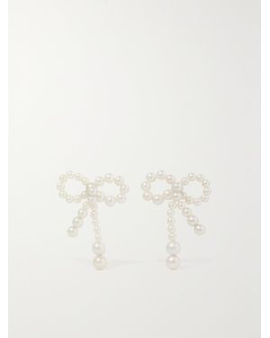 Sophie Bille Brahe Rosette De Perles 14-Karat Pearl Earrings - Natural