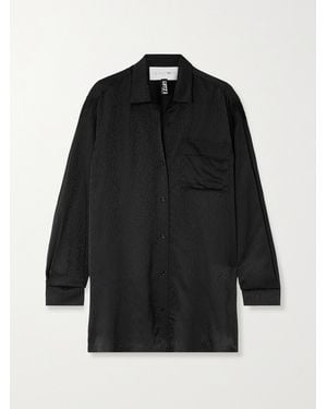 AZ FACTORY Lutz Huelle Satin-Jacquard Shirt - Black