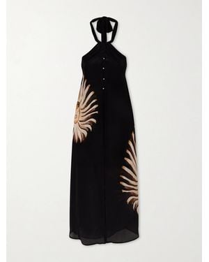FARM Rio Ammonite Printed Habotai Tunic - Black