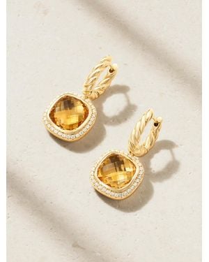 David Yurman Boucles D'Oreilles En Or 18 Carats (750/1000) Citrines Et Diamants Albion - Neutre