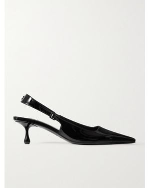 Jimmy Choo Amel 50 Slingback-Pumps Aus Lackleder Mit Logoverzierung - Schwarz
