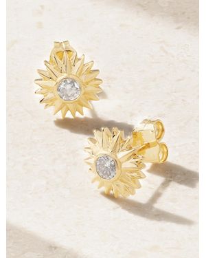 Sydney Evan Sunburst 14-Karat Diamond Earrings - Metallic