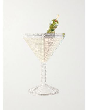 Judith Leiber Martini- Und Silberfarbene Clutch Mit Kristallen - Natur