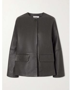 JOSEPH Barbs Paneled Textured-Leather Jacket - Black