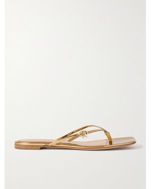 Gianvito Rossi Mirrored-Leather Sandals - Natural