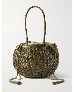 Dragon Diffusion Juventus Woven Leather Bucket Bag - Green