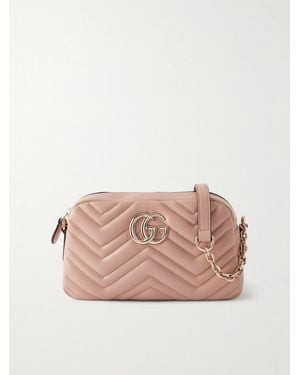 Gucci Gg Marmont Quilted Leather Shoulder Bag - Pink