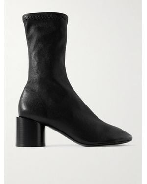 Jil Sander Sock Boots Aus Strukturiertem Leder - Schwarz