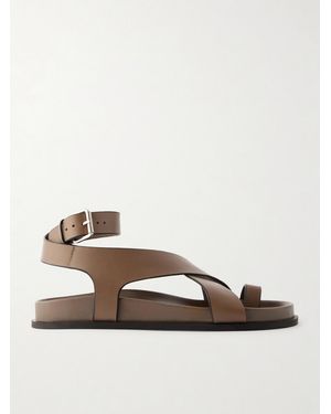 A.Emery Jalen Leather Sandals - Grey