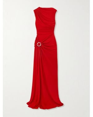 Jonathan Simkhai Blaine Embellished Gathered Jersey Gown