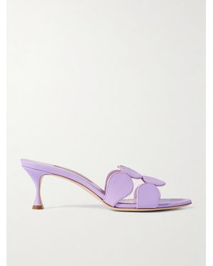 Manolo Blahnik Haribalmu 50 Leather Mules - Pink