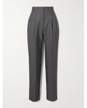 Giuliva Heritage The Other Wool And Silk-Blend Jacquard Tapered Trousers - Grey