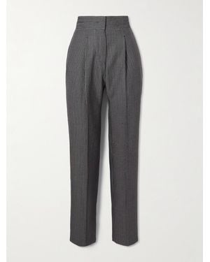 Giuliva Heritage The Other Wool And Silk-Blend Jacquard Tapered Trousers - Grey
