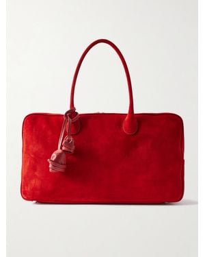 Magda Butrym Brigitte Large Leather-Trimmed Suede Tote - Red