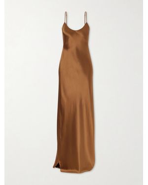 Nili Lotan Cami Silk-Satin Gown - Brown