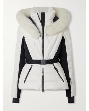 Mackage Elita Hooded Belted Quilted Down Ski Jacket - White