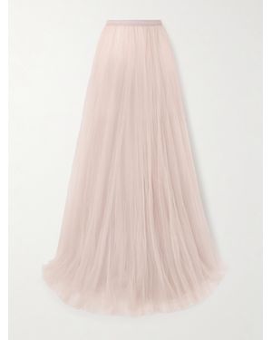 Marmar Halim Plissé-Tulle Maxi Skirt - Pink