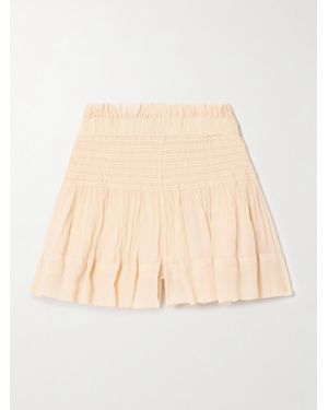 Isabel Marant Maelly Shorts Aus Seidenkrepon Mit Raffung - Natur