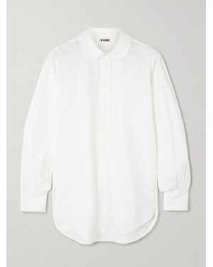 B Sides Louisa Lace-Trimmed Cotton-Poplin Shirt - White