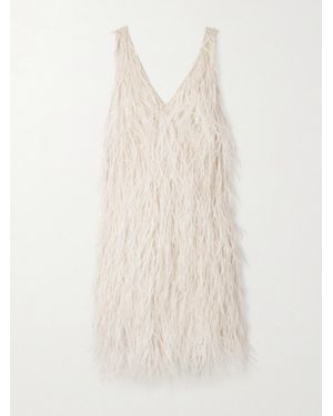 Twp Embellished Mesh Mini Dress - Natural
