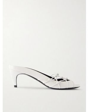 Jude Knotty Leather Court Shoes - White