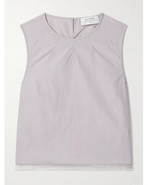 La Ligne Tanktop Aus Shell Mit Organzabesatz - Grau