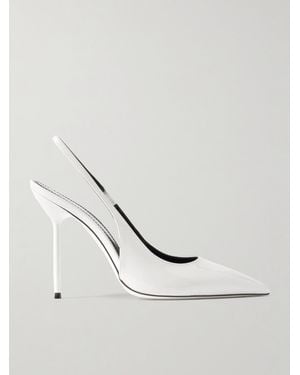 Paris Texas Lidia Slingback-Pumps Aus Lackleder - Weiß