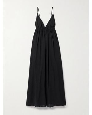 STAUD Hanna Cotton-Gauze Maxi Dress - Black