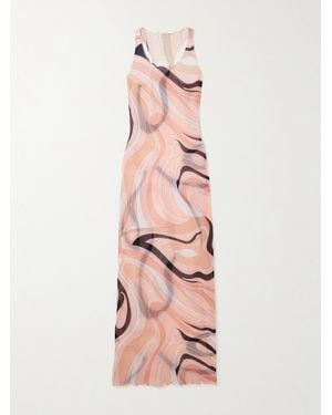PUCCI Printed Mesh Maxi Dress - Pink