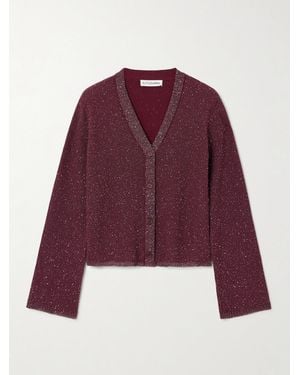 Altuzarra Taylor Sequin-Embellished Knitted Cardigan - Violet